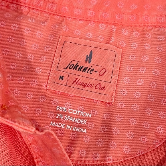 johnnie-O Shoreline Pique Polo shirt Melon (orange salmon color) NWOT MEDIUM - Picture 3 of 7